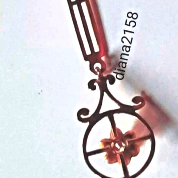 ERA Art Deco Vintage 14k Yellow Gold Diamond Long Lavalier Pendant - Picture 6 of 7